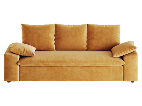 WHITE PERFORMANCE LINEN SLEEPER SOFA 3D Model