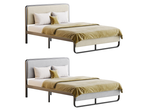 Allewie Queen Size Metal Platform Bed 3D Model