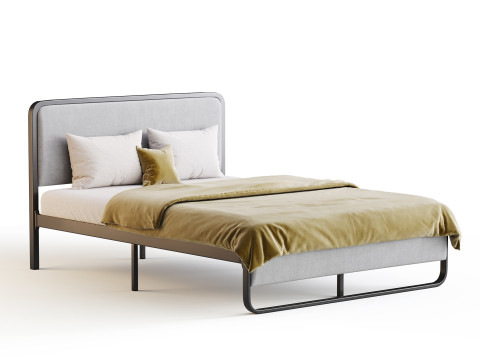 Allewie Queen Size Metal Platform Bed 3D Модель