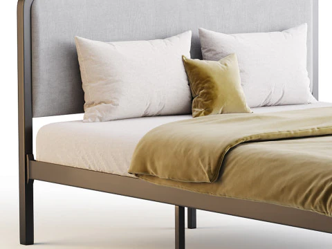 Allewie Queen Size Metal Platform Bed 3D Model