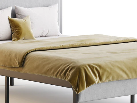Allewie Queen Size Metal Platform Bed 3D Model