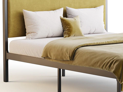 Allewie Queen Size Metal Platform Bed 3D Model