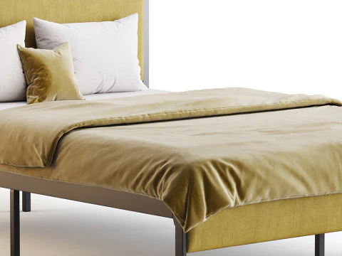 Allewie Queen Size Metal Platform Bed 3D Model