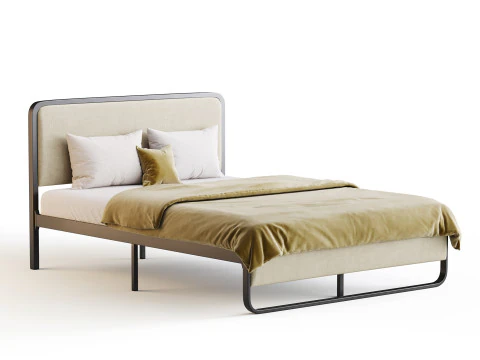 Allewie Queen Size Metal Platform Bed 3D Model