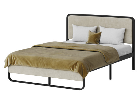 Allewie Queen Size Metal Platform Bed 3D Модель