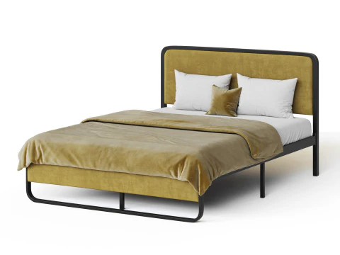 Allewie Queen Size Metal Platform Bed 3D Model