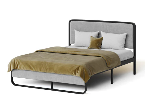 Allewie Queen Size Metal Platform Bed 3D Model