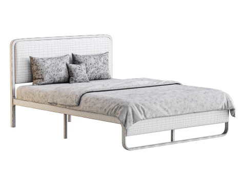 Allewie Queen Size Metal Platform Bed 3D Model