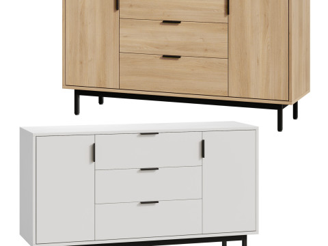 Atwell 3-Drawer Dresser 3D Model