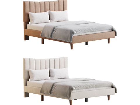 Aukfa Queen Upholstered Bed 3D Model