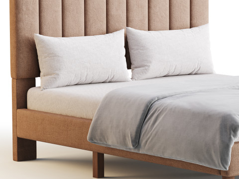Aukfa Queen Upholstered Bed 3D Model
