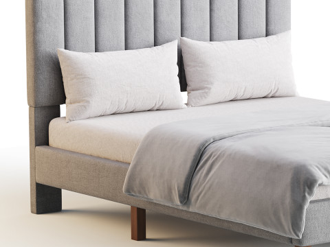 Aukfa Queen Upholstered Bed 3D Model