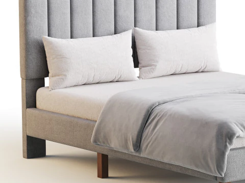 Aukfa Queen Upholstered Bed 3D Model