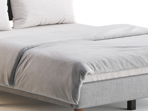 Aukfa Queen Upholstered Bed 3D Model