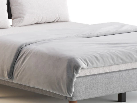 Aukfa Queen Upholstered Bed 3D Model