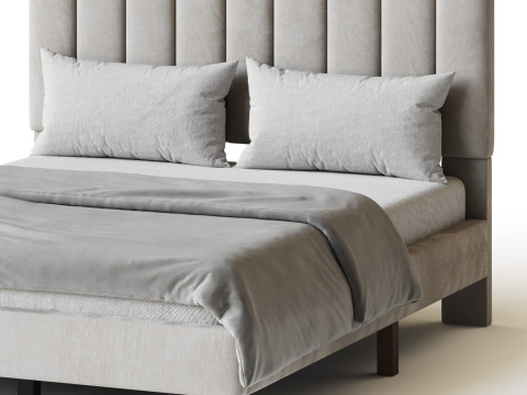 Aukfa Queen Upholstered Bed 3D Model