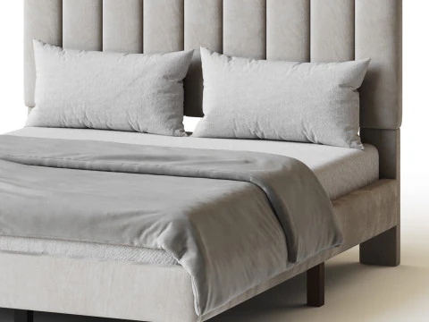 Aukfa Queen Upholstered Bed 3D Model