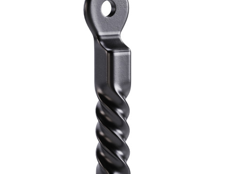Black Wrought Iron Wall Mount Hooks Modelo 3D