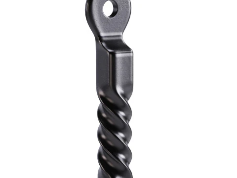 Black Wrought Iron Wall Mount Hooks 3D Model
