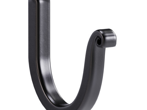 Black Wrought Iron Wall Mount Hooks Modelo 3D