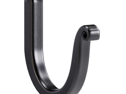 Black Wrought Iron Wall Mount Hooks 3D Model