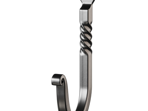 Black Wrought Iron Wall Mount Hooks Modelo 3D