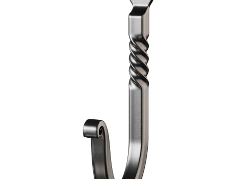 Black Wrought Iron Wall Mount Hooks 3D Model