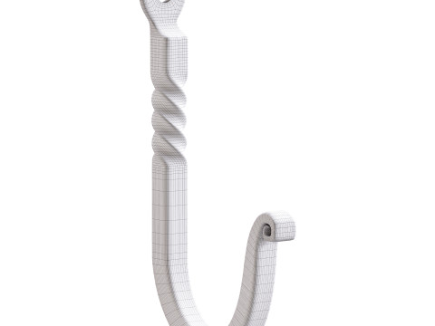 Black Wrought Iron Wall Mount Hooks Modelo 3D