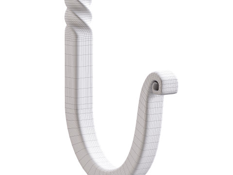 Black Wrought Iron Wall Mount Hooks Modelo 3D