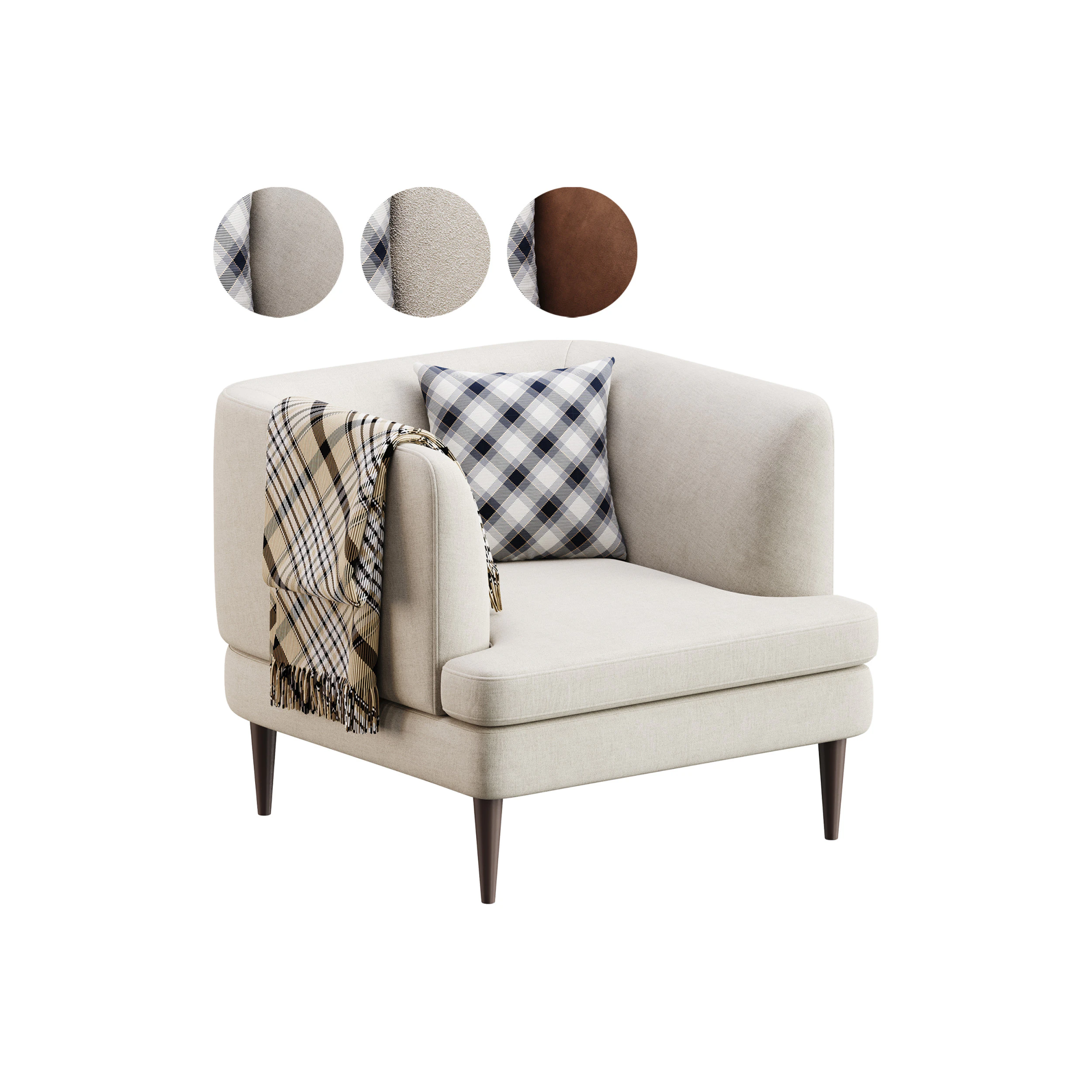 Armchair C105 3D Model .c4d .max .obj .3ds .fbx .stl .blend