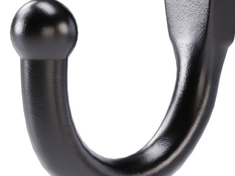 Black Wall Mount Coat Hook 3D 모델