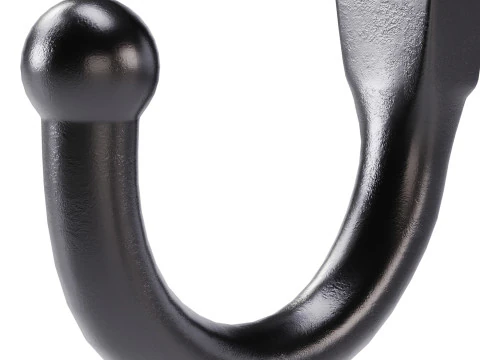 Black Wall Mount Coat Hook 3D Model