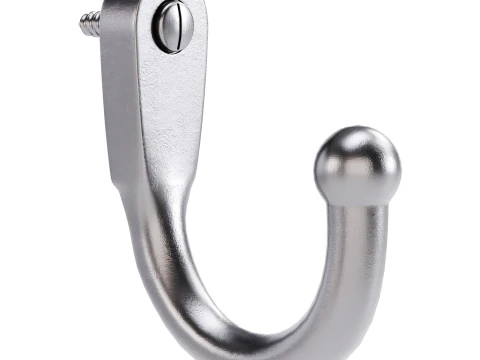 Black Wall Mount Coat Hook 3D Model