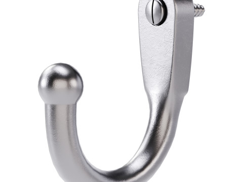 Black Wall Mount Coat Hook 3D 모델
