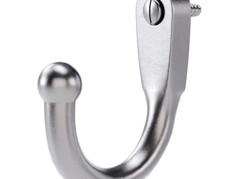 Black Wall Mount Coat Hook 3D Model