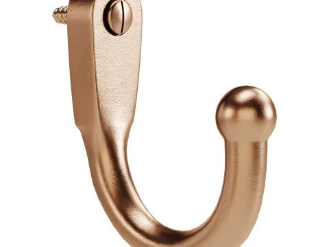Black Wall Mount Coat Hook 3D Model