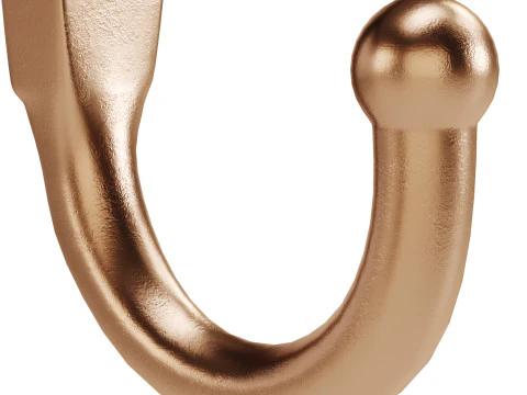 Black Wall Mount Coat Hook 3D Model