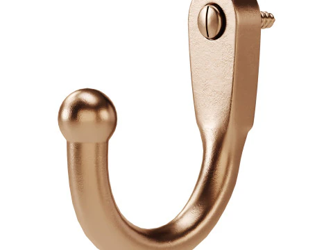 Black Wall Mount Coat Hook 3D Model