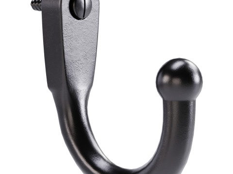 Black Wall Mount Coat Hook 3D 모델