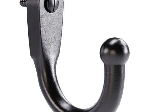 Black Wall Mount Coat Hook 3D Model