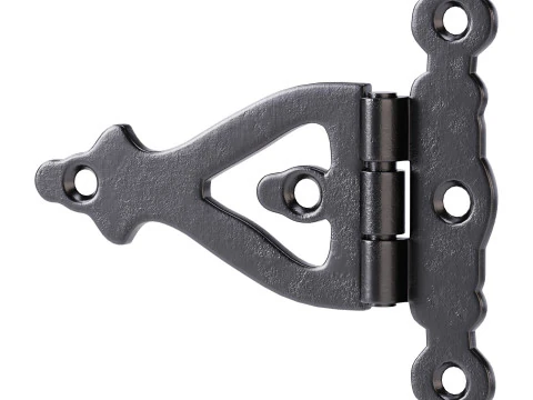 Black Wrought Iron Door Hinges 3D Model