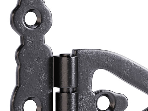 Black Wrought Iron Door Hinges Model 3D