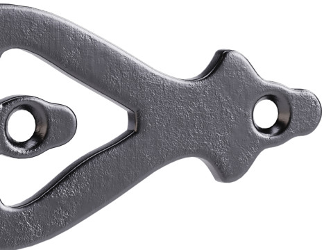 Black Wrought Iron Door Hinges Model 3D