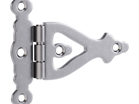 Black Wrought Iron Door Hinges Model 3D