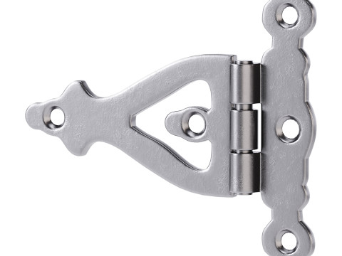Black Wrought Iron Door Hinges Model 3D