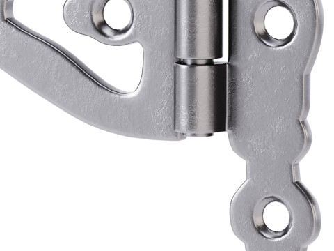 Black Wrought Iron Door Hinges Model 3D
