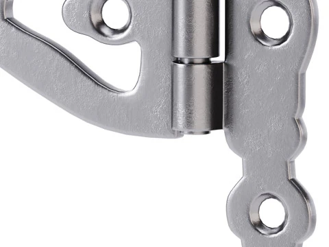 Black Wrought Iron Door Hinges 3D Model