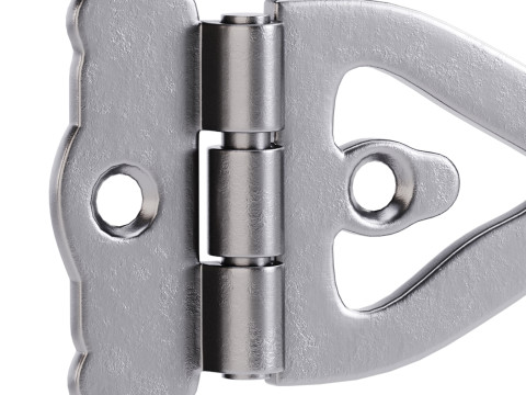 Black Wrought Iron Door Hinges Model 3D