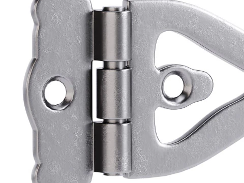 Black Wrought Iron Door Hinges 3D Model