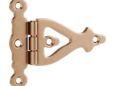 Black Wrought Iron Door Hinges 3D Model